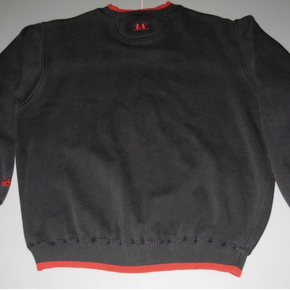 VTG 90s Logo Athletic Kansas City Chiefs Faded Black Embroidered Sweatshirt - Picture 3 of 4